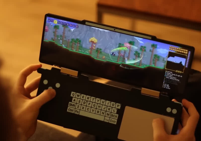 YouTuber creates DIY ultrawide handheld gaming PC from broken laptop