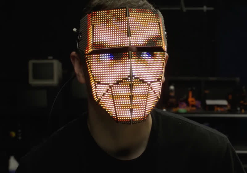 "Become Anyone 2.0" is a face-changing mask with a display that lives up to its name