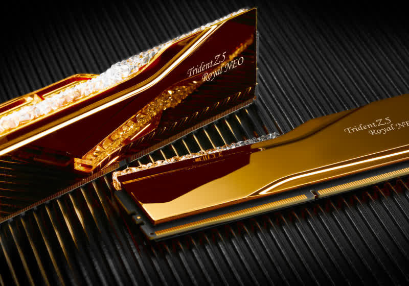 World's first 128GB DDR5 RAM with 8,000 MT/s speeds just happens to come in a luxurious golden body