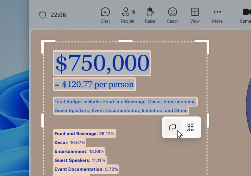 Microsoft simplifies copying text from images in Windows 11