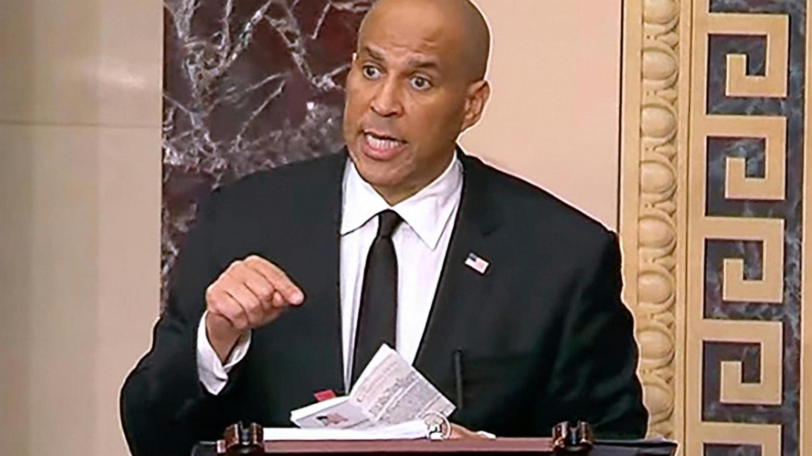 With a nod to America's civil rights legacy, Sen. Cory Booker makes a mark of his own