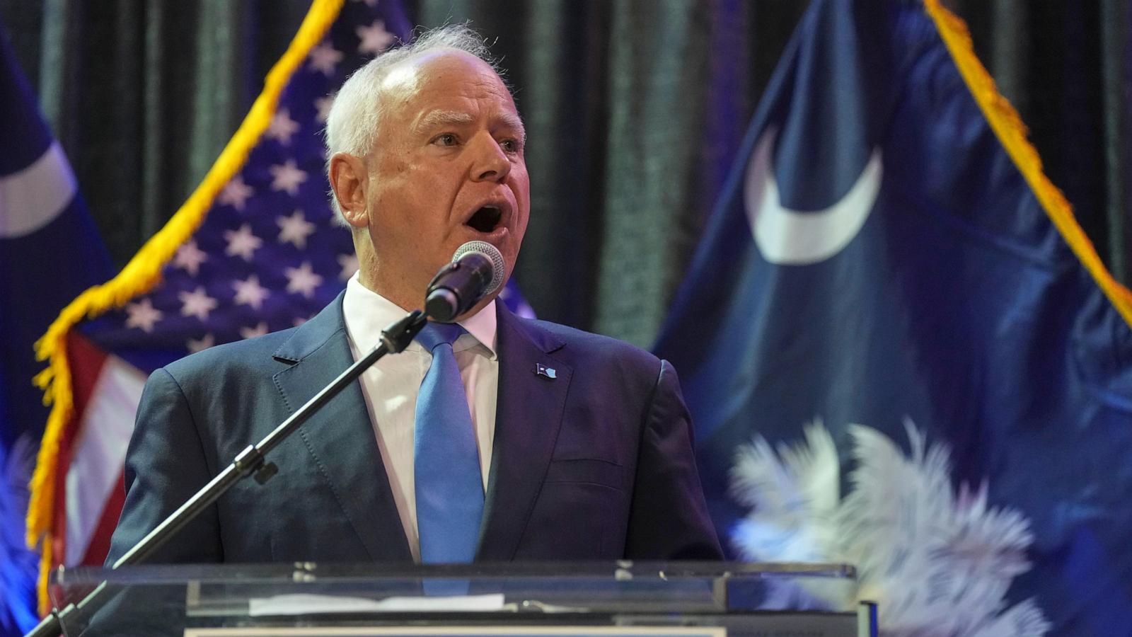 Minnesota Gov. Tim Walz's next move: Energizing Democrats in South Carolina and California