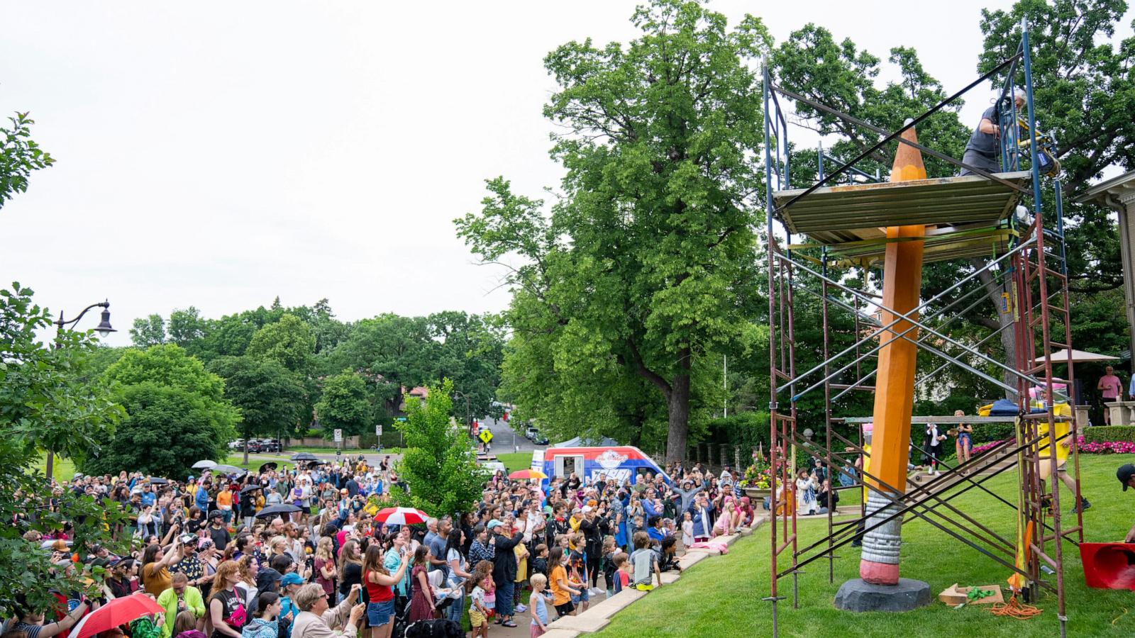 Why a Minneapolis neighborhood sharpens a giant pencil every year