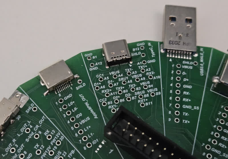 USB testing "wheel" provides multiple ports to check faulty devices or cables