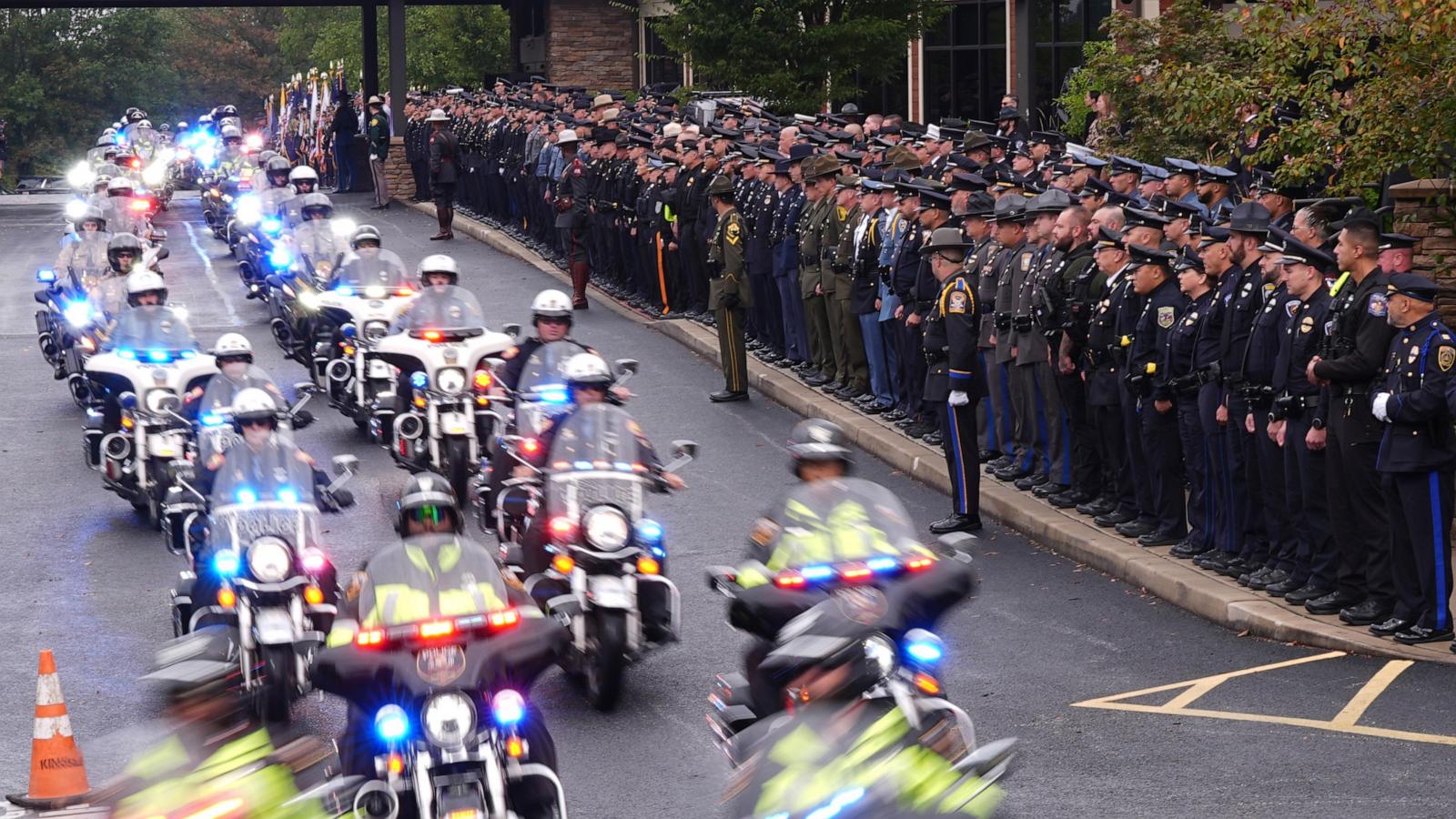 Police gather for funeral of 3 Pennsylvania detectives ambushed by gunman