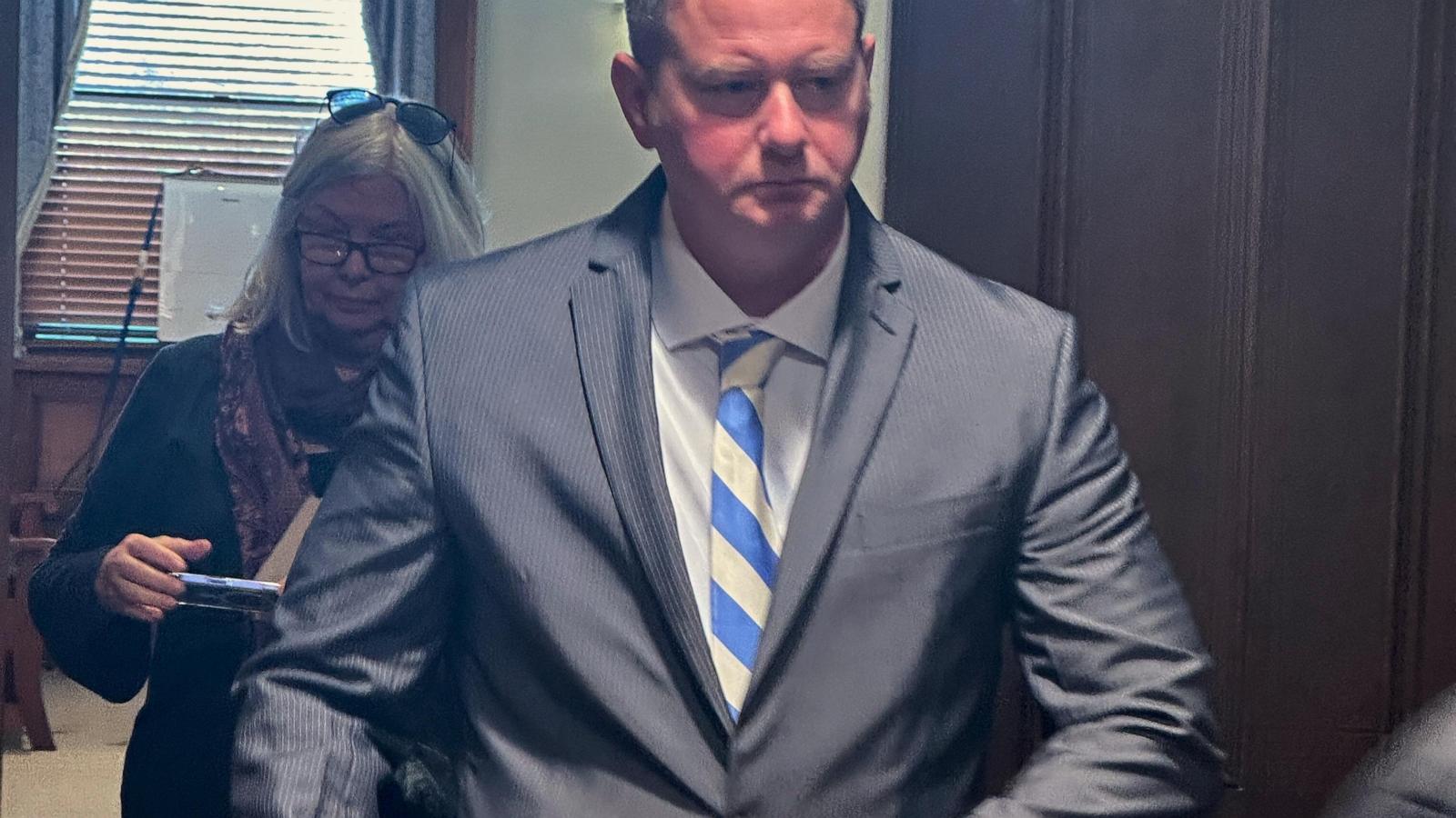 Ex-trooper on trial for murder is accused of using his car as a battering ram