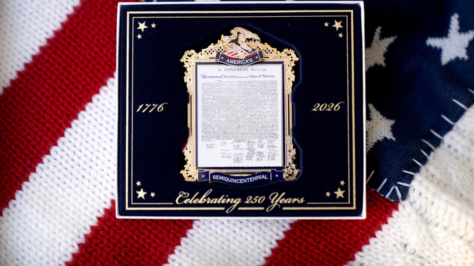America celebrates its 250th birthday next year. There's now a commemorative ornament