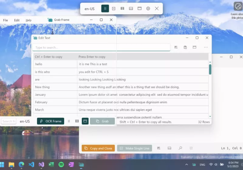 Text Grab is a lightweight OCR utility for instant text capture