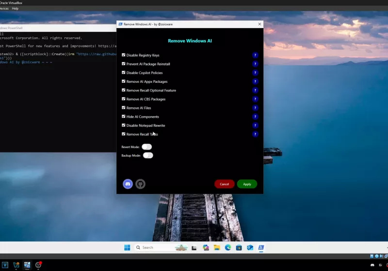 This PowerShell script promises to remove every AI feature from Windows