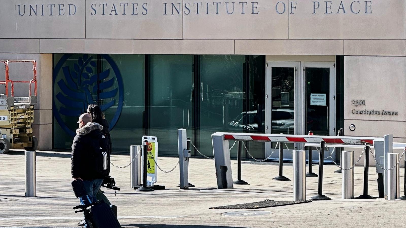 Trump is fighting the Institute of Peace in court. Now, his name is on the building