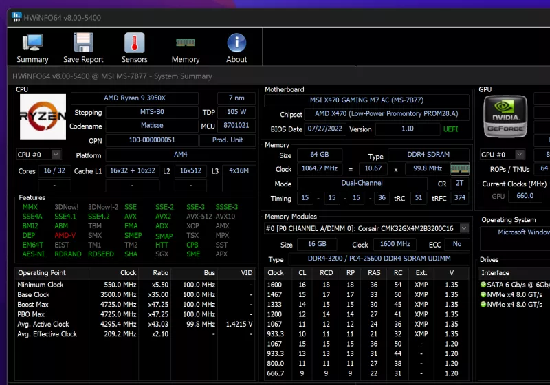 HWiNFO delivers deep hardware insights and sensor monitoring