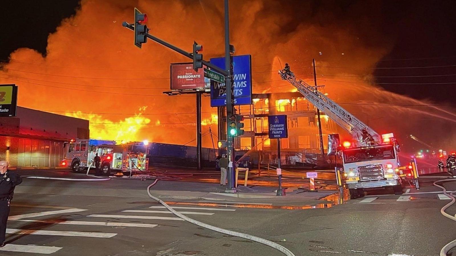 Firefighters battle major blaze at Denver apartment complex under construction