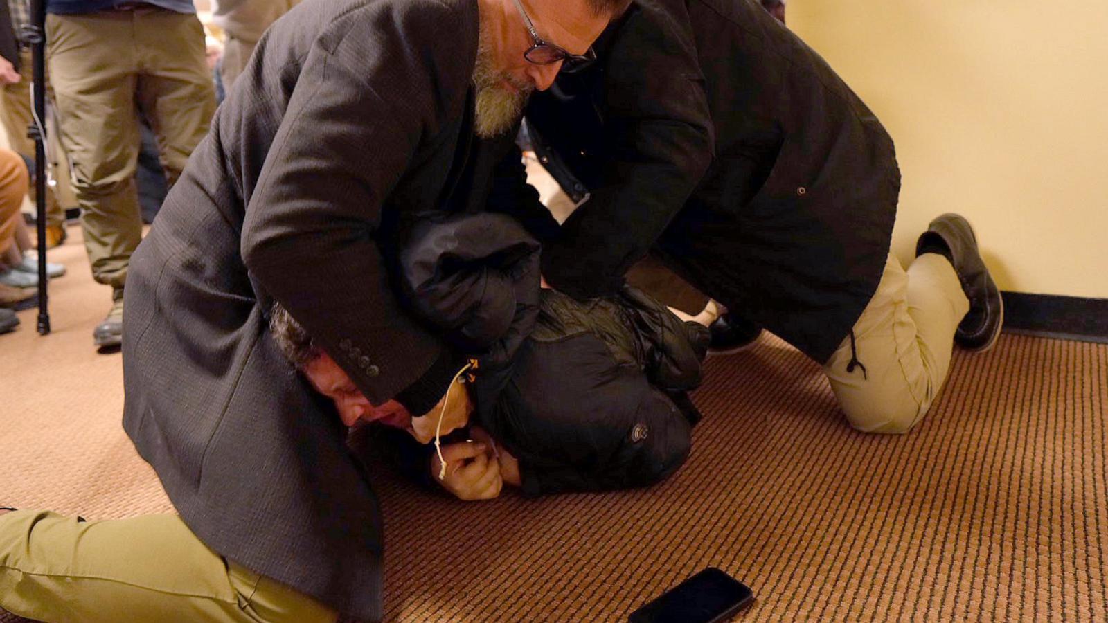 Man arrested after spraying unknown substance on Rep. Ilhan Omar at Minneapolis town hall