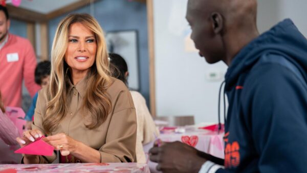 Melania Trump says she doesn’t eat ‘much sweets’ as she celebrates Valentine’s Day with children