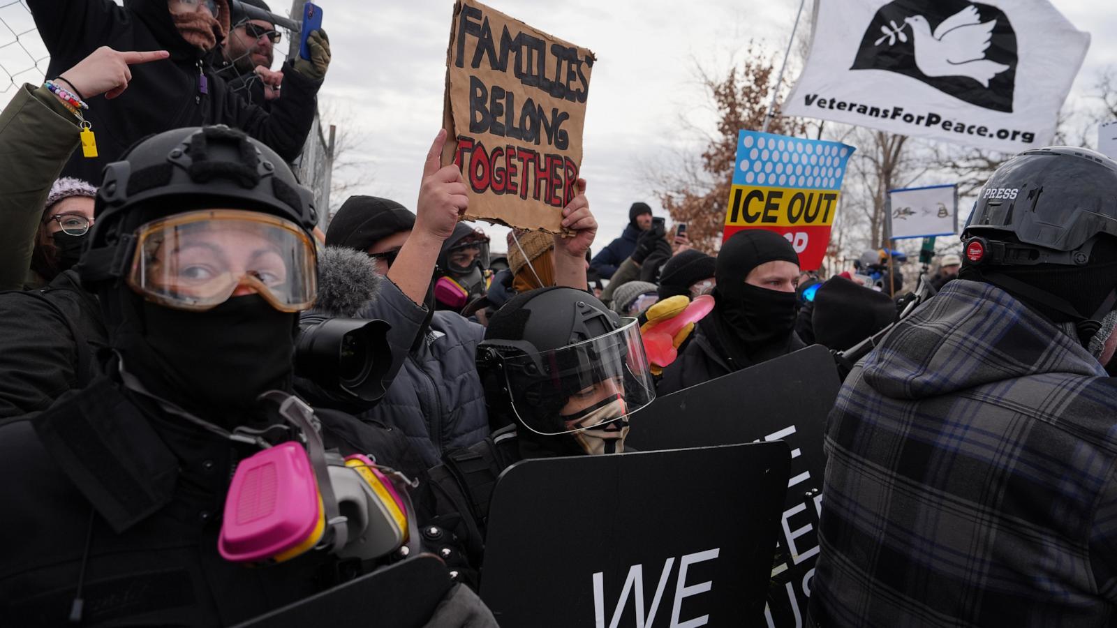 Police arrest protesters at Minneapolis federal building on 1-month anniversary of woman's death