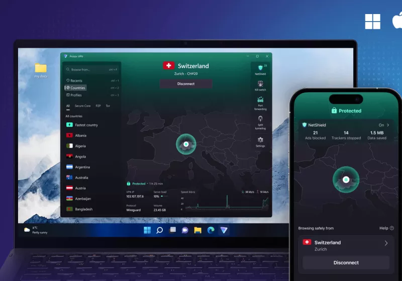 ProtonVPN offers a no-cost option for secure, encrypted browsing