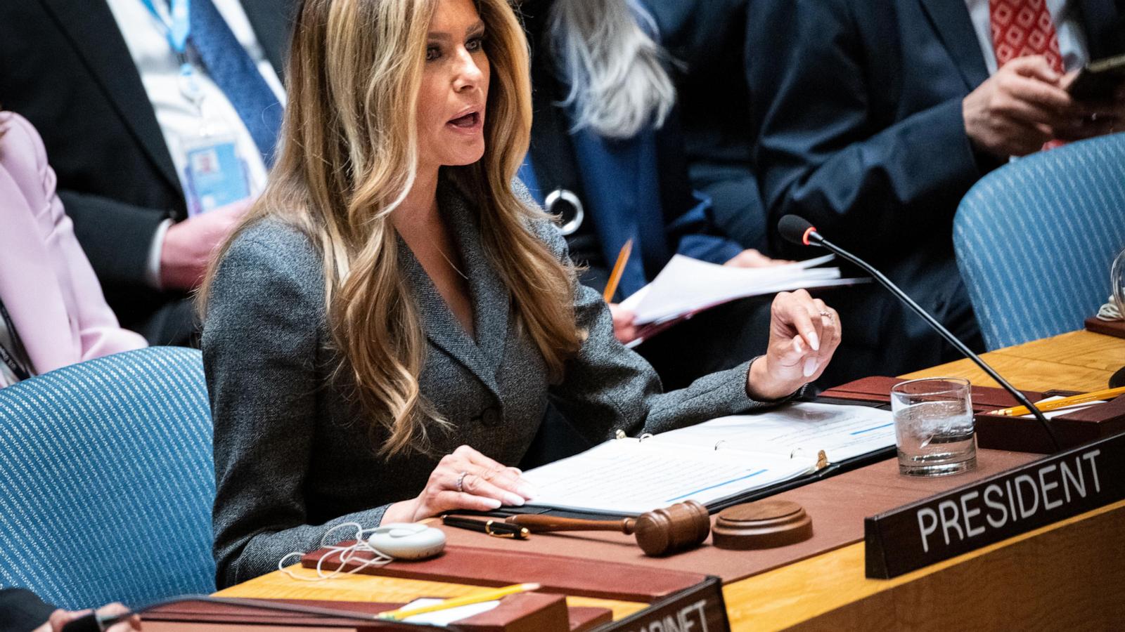 Melania Trump presides at UN Security Council meeting on children in conflict as US attacks Iran