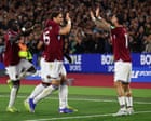 West Ham double up twice to thrash Wolves and put Spurs in relegation zone