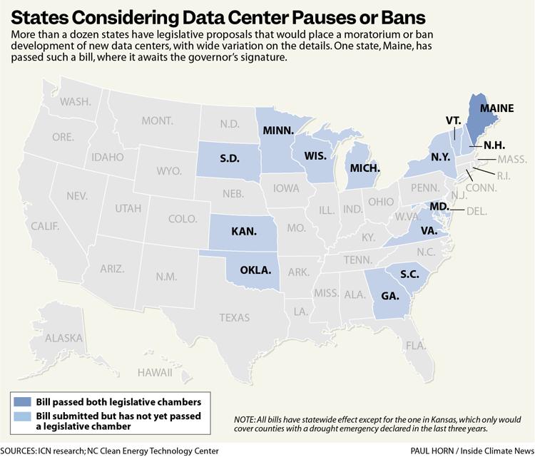 Maine presses pause on large data centers. Will other states follow its lead?