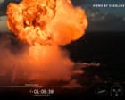 SpaceX rocket bursts into flames during Indian Ocean landing – video