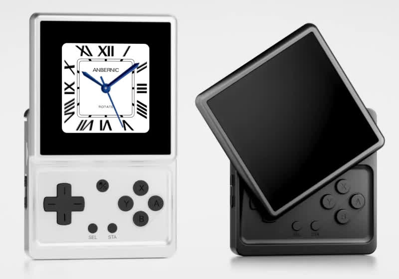 This $88 retro gaming handheld has a screen that rotates on a hinge, because why not