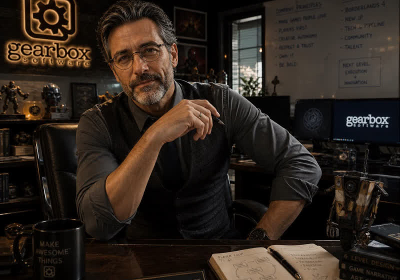 Gearbox boss posts AI image "for fun," spends hours defending studio's no-AI policy
