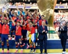 Donald Trump and Gianni Infantino booed before US president attempts to crash Spain celebrations