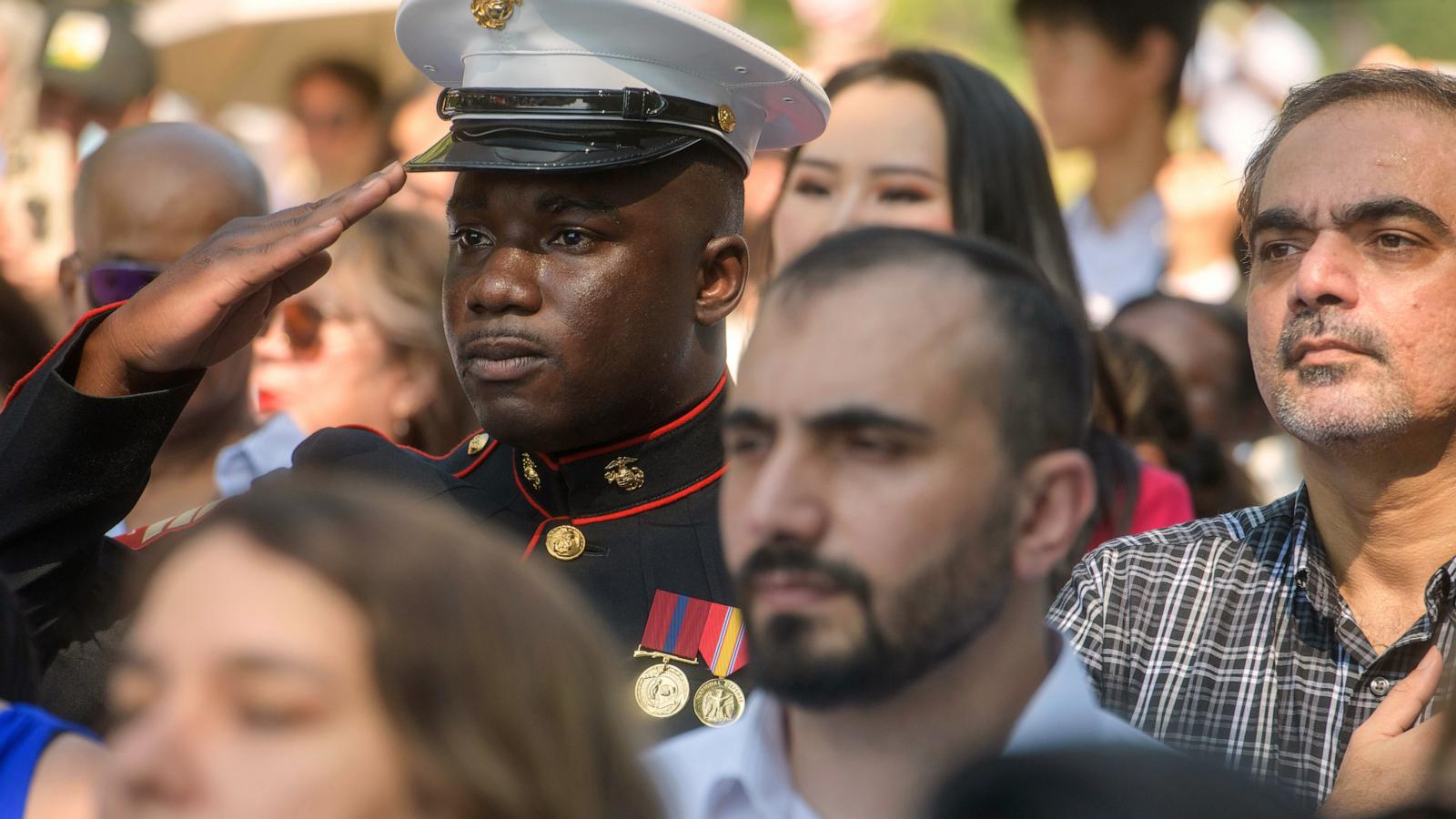 150 people from 50 countries become US citizens at Mount Vernon on America's 250th birthday