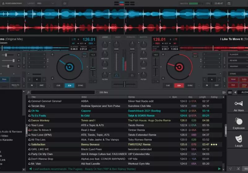 VirtualDJ combines powerful mixing tools and real-time stems without the cost