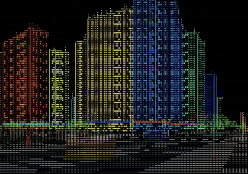 This fully walkable 3D city was built entirely out of ASCII art