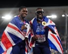 Romell Glave soars to European men’s 100m title in British one-two ahead of Jeremiah Azu