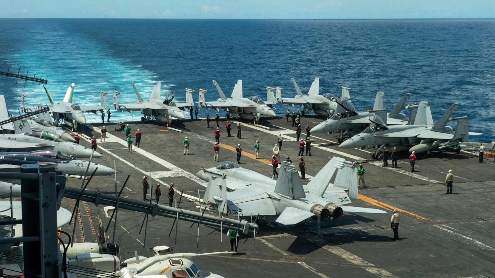 2 US Navy aviators eject while landing plane on carrier off Virginia, 4 sailors injured